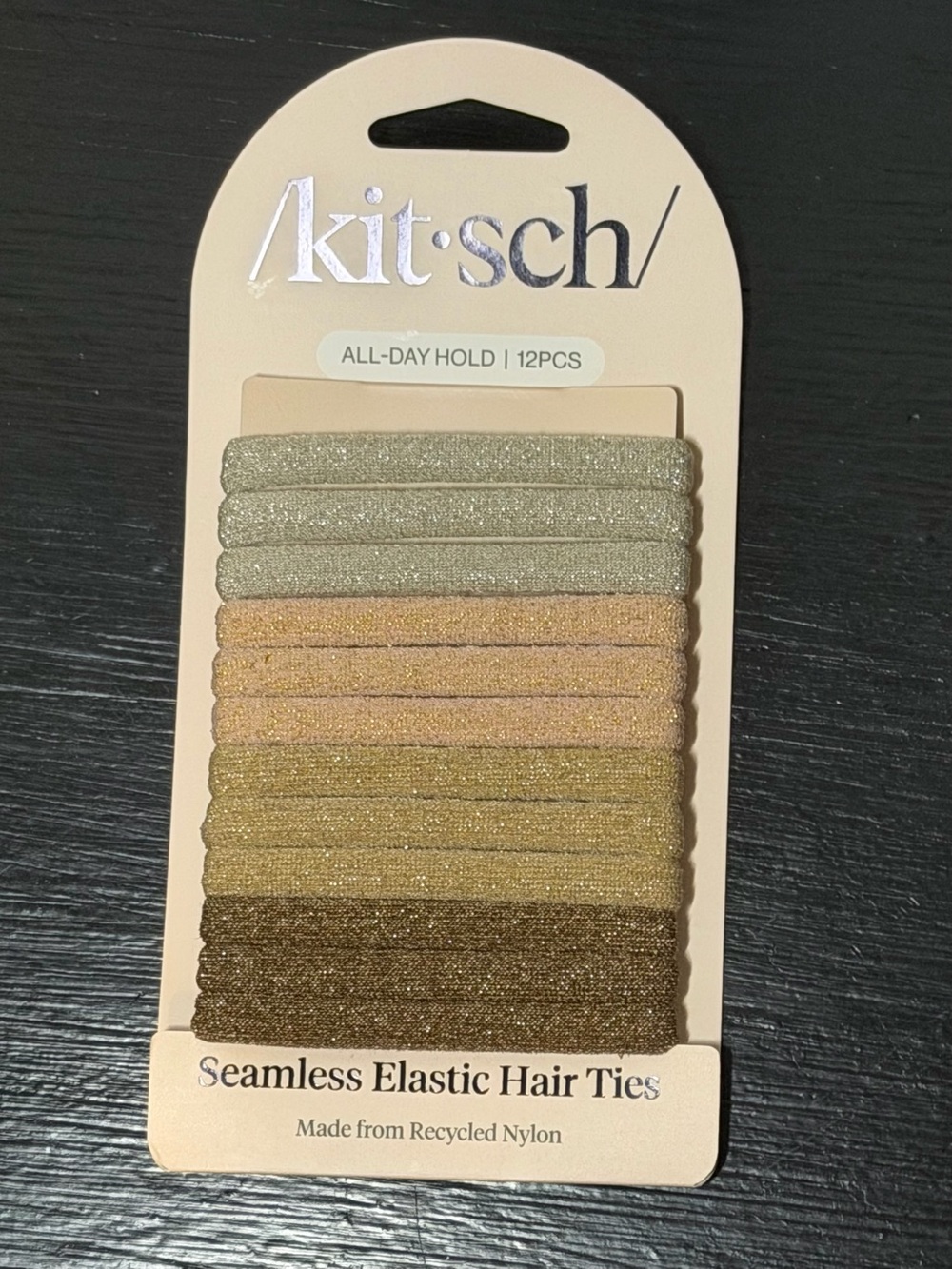 Kitsch Neutral & Gold Seamless Elastic Hair Tie Set